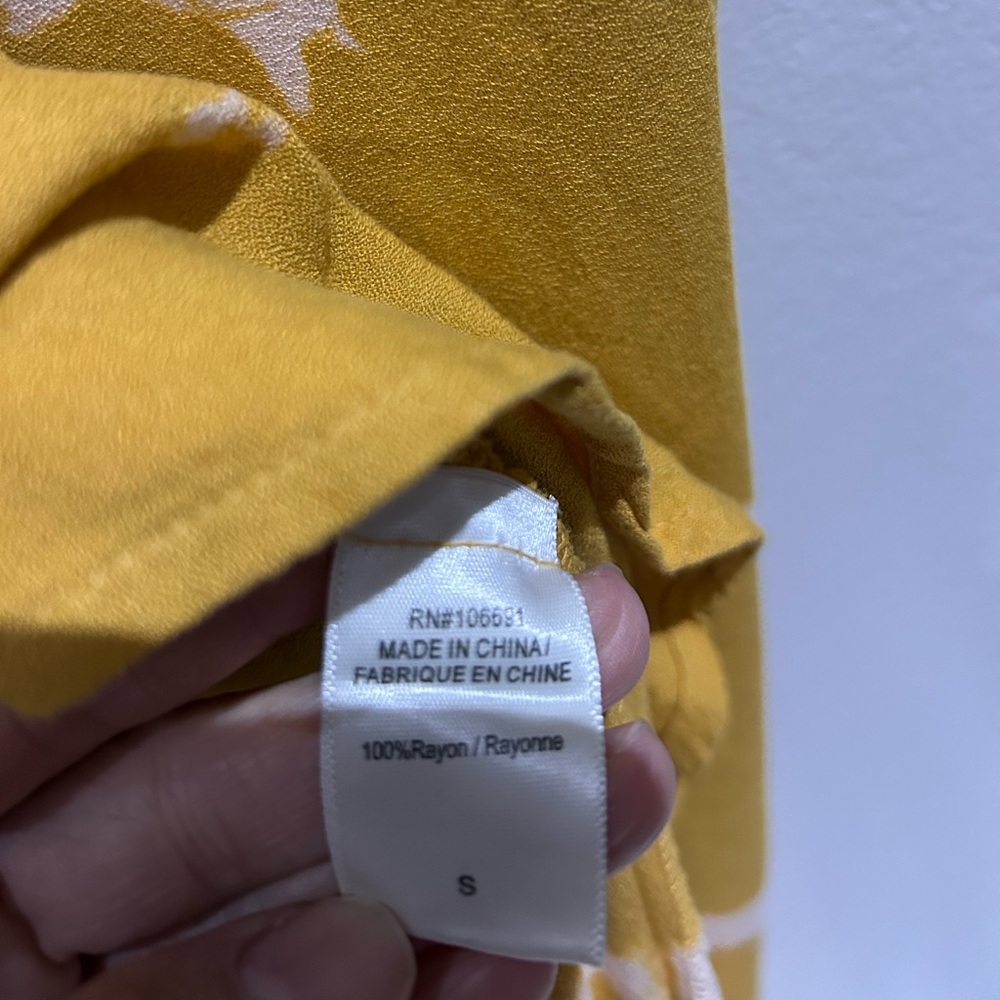 Yellow Tie-Dye High-Low Boho Maxi Dress- Size S-100% Rayon - Picture 7 of 8